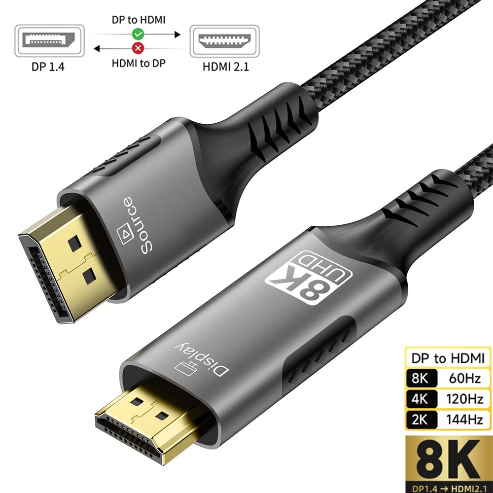 Hdmi Cable 2.1 - DisplayPort naar HDMI Kabel 8K DP1.4
