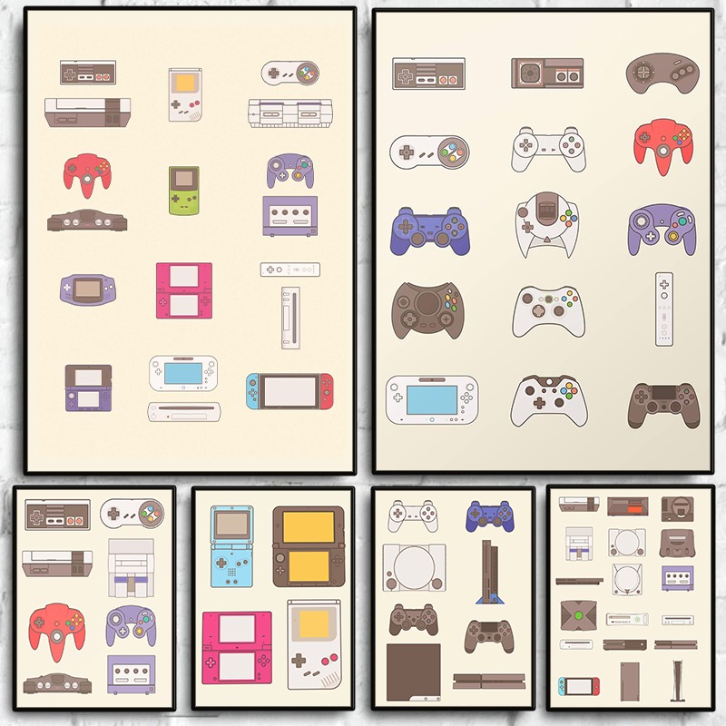 Gaming Console Picture - (2D Canvas Schilderij) Video Game Handheld
